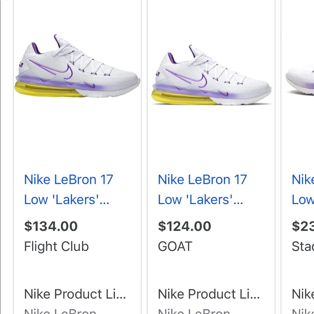 Nike Lebron 17 low laker colors